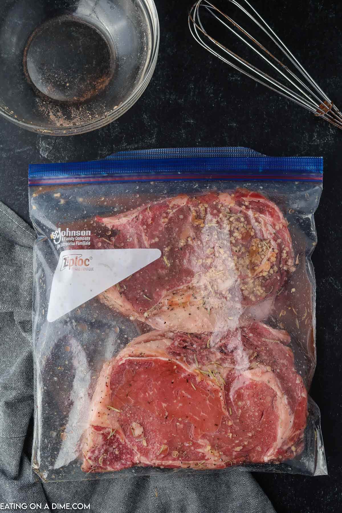 Steaks in a bag. 