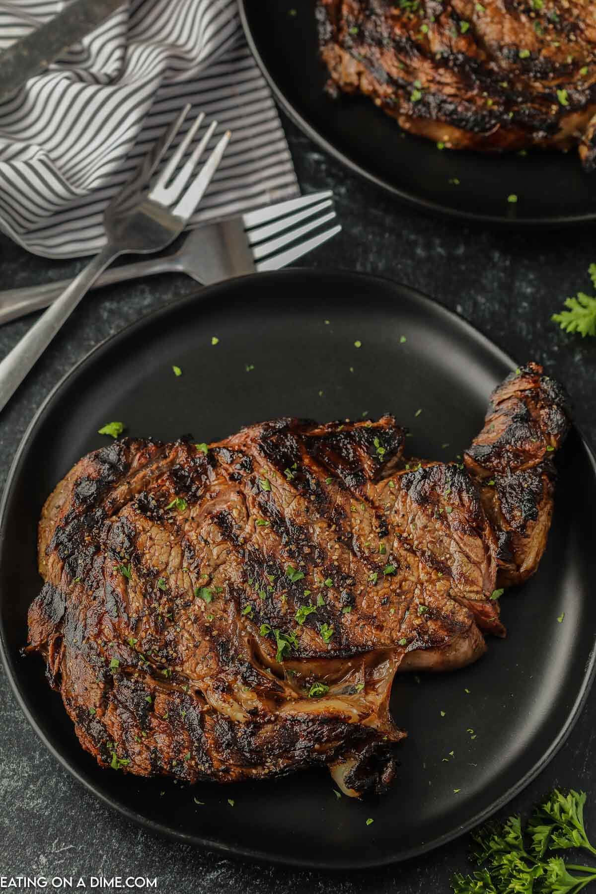 Steak on a plate. 