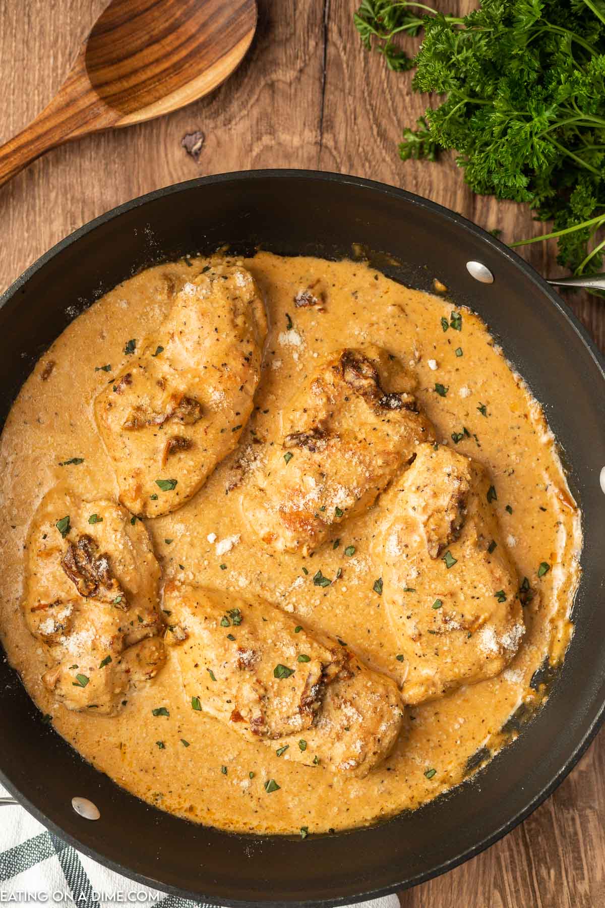 Marry Me Chicken in a skillet 