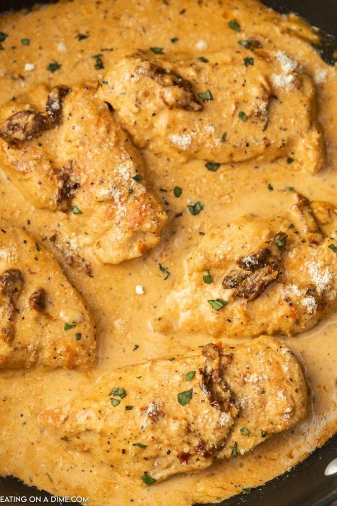 Marry Me Chicken in a skillet 