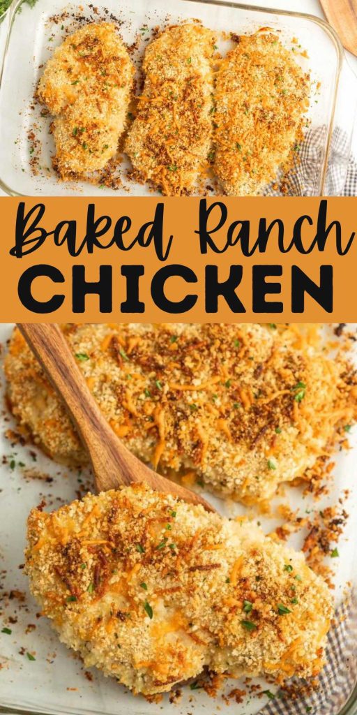 If you are looking for a change to your chicken recipe, try this Baked Ranch Chicken Recipe. It is flavorful and made with simple ingredients. The chicken breast are seasoned perfectly with parmesan cheese, ranch seasoning mix, and bread crumbs to create a delicious crunchy texture. #eatingonadime #bakedranchchicken #easybakedchicken