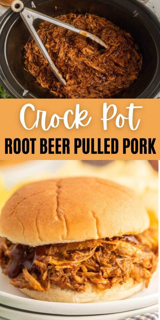We love making this Crock Pot Root Beer Pulled Pork for sandwiches or serve over rice. Easy to make and perfect for feeding a crowd. Pulled pork with Root Beer Crock Pot recipe is a classic, delicious recipe that is easy to make. The pork cooks tender with the BBQ sauce and root beer to easily shred for many different recipes. #eatingonadime #crockpotrootbeerpulledpork #pulledpork #crockpotrecipes