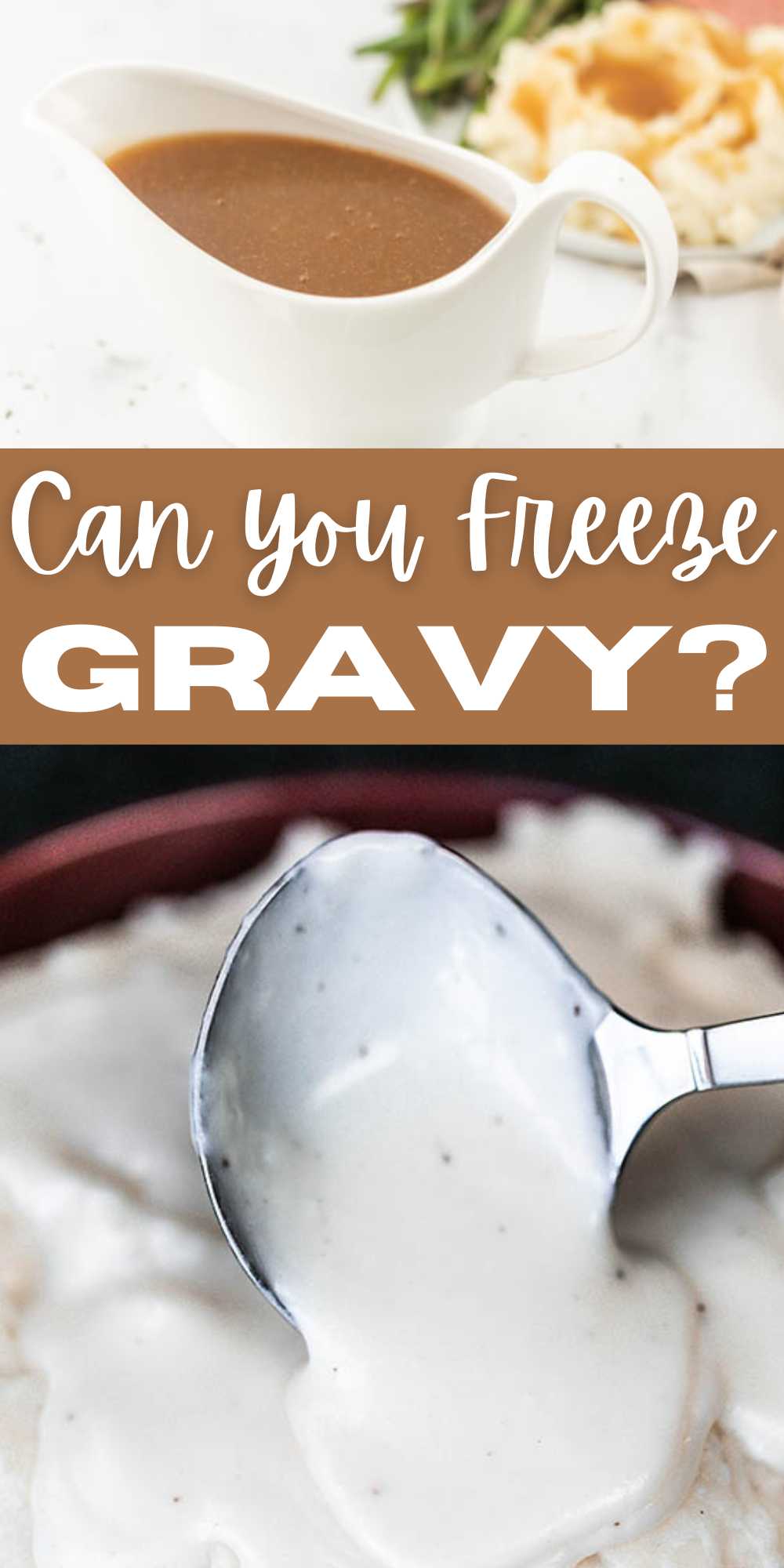 Can you Freeze Gravy? Don't toss out your holiday gravy or your sausage gravy when you can easily freeze to use again. These helpful tips will have you enjoying gravy throughout the year. #eatingonadime #howtofreezegravy #gravy #holidays #leftover