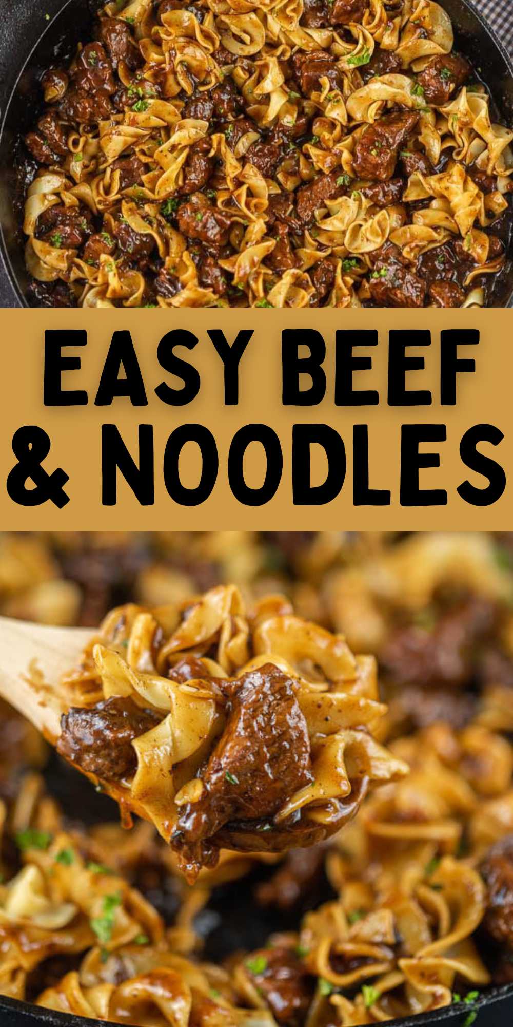 Make Beef and noodles recipe for a quick weeknight dinner. Tender beef with the best flavor make an incredible dish to serve over pasta. The great thing about this recipe is that you can make this either in your slow cooker, instant pot or on your stove. It is easy to make with easy ingredients. #eatingonadime #beefandnoodles #easyskilletrecipe