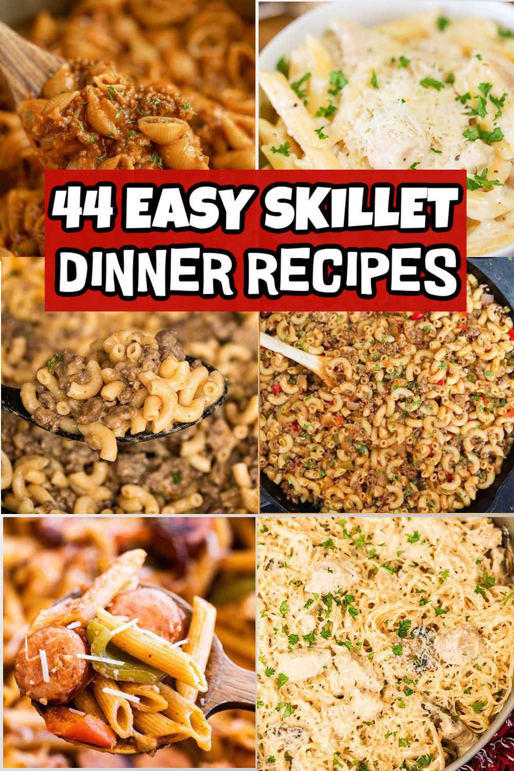 The Best Cast Iron Skillet recipes perfect for busy weeknights. Try these 44 easy skillet recipes sure to impress the entire family. From comfort food to healthy options, these tasty recipes will be a hit. Skip store bought meals and expensive take out and make these delicious recipes instead. #eatingonadime #easyskilletdinners #skilletdinners #castironskilletdinners