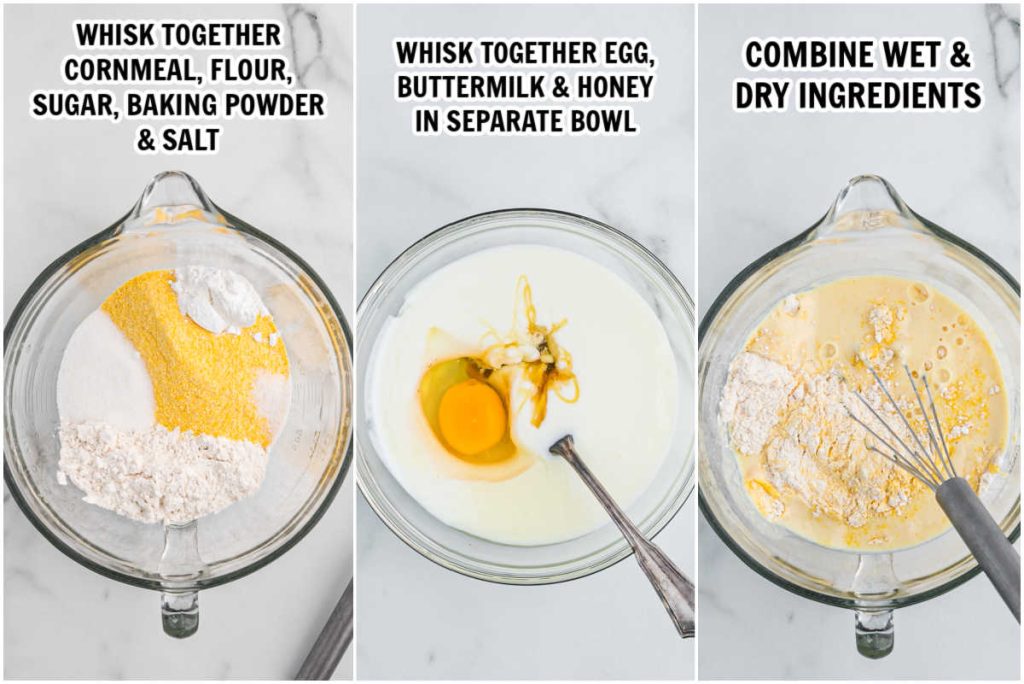 Mixing the batter together in a bowl