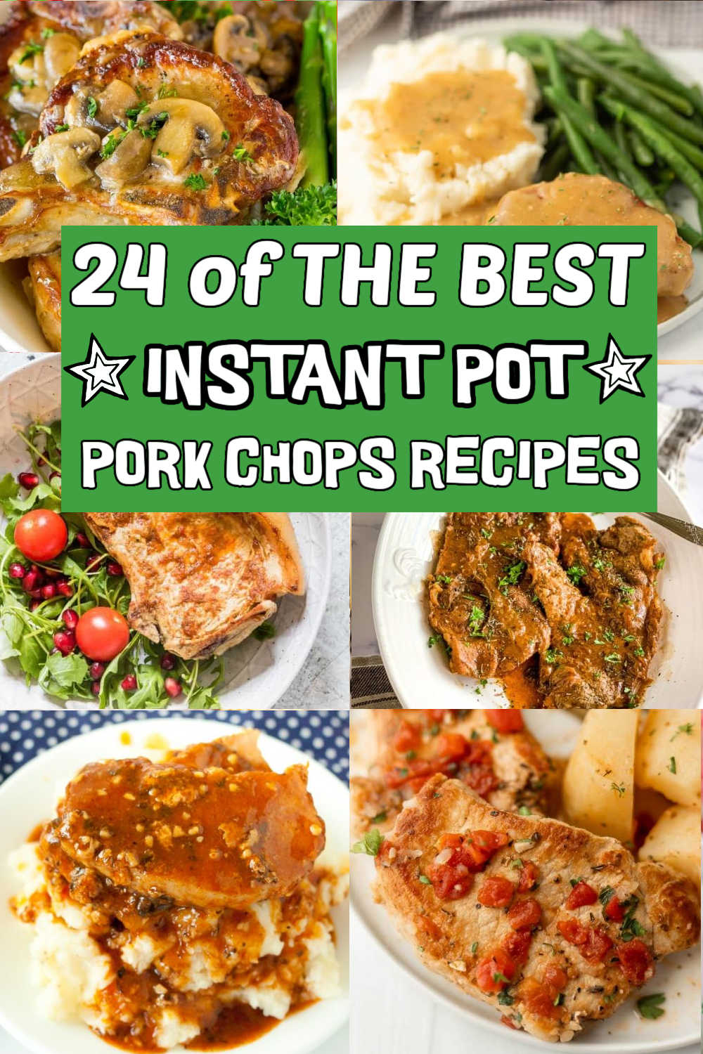 If you are looking for Pork Chop Recipes, we have gathered 24 Instant Pot Pork Chop Recipes that are easy to make. You can even add in your favorite potatoes and carrots to complete your meal. #eatingonadime #instantpotporkchops #porkchops #instantpot
