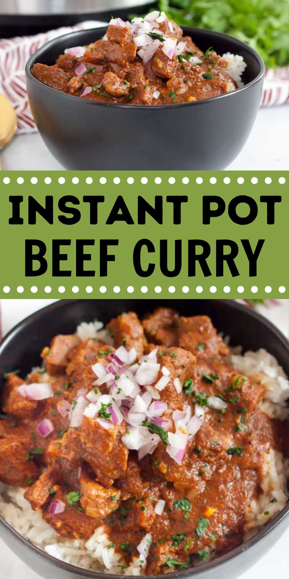 Turn inexpensive beef into something spectacular with this Instant Pot Beef Curry Recipe. Easy, delicious and budge friendly recipe. The meat is so tender that you will think it was slow cooked all day instead of cooked in the instant pot in minutes. #eatingonadime #instantpotbeefcurry #beefcurryrecipe