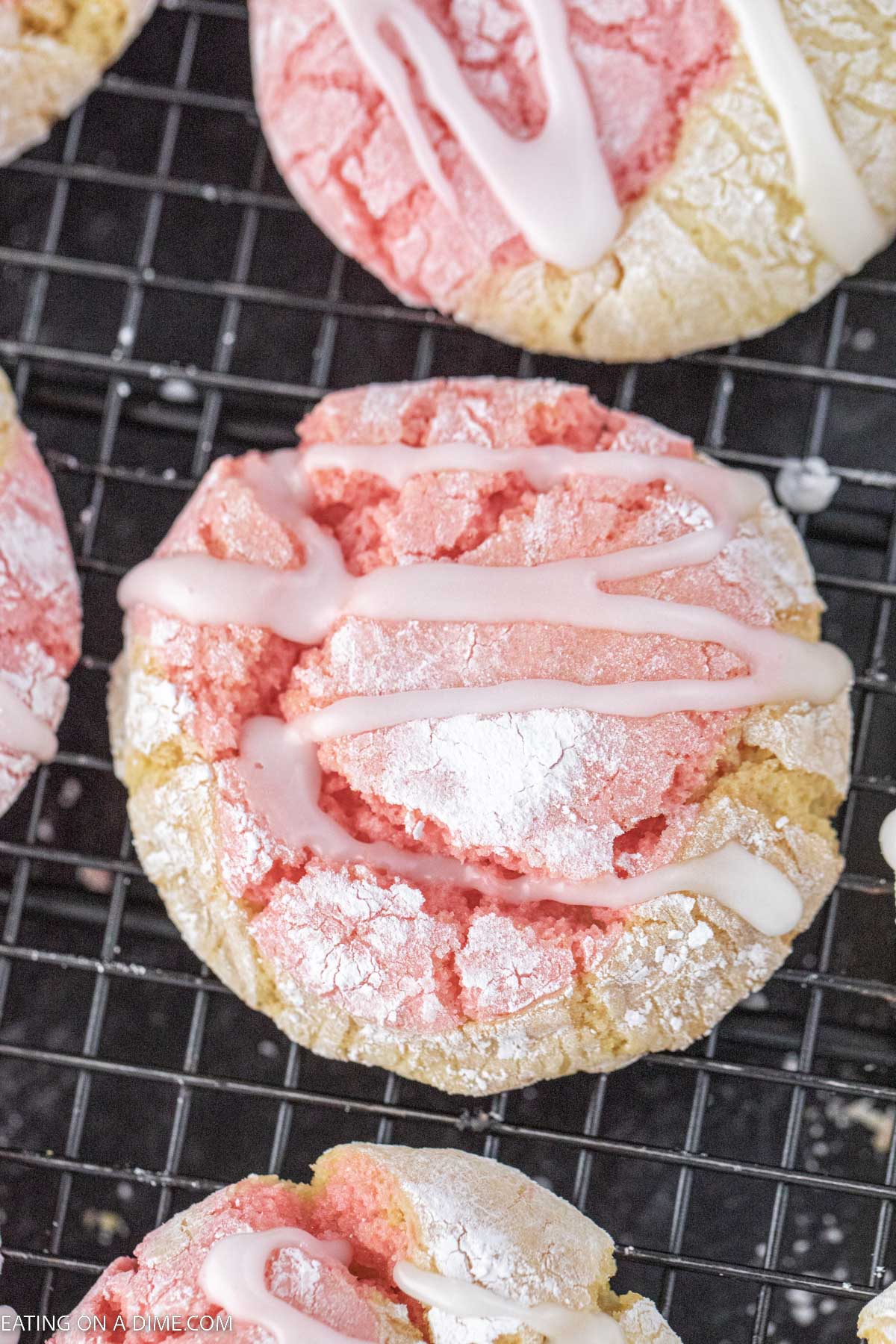 Strawberry and Lemonade cake mix on a cooling rack