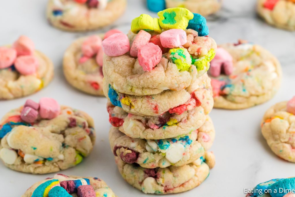 Lucky Charm Cookies Stacked