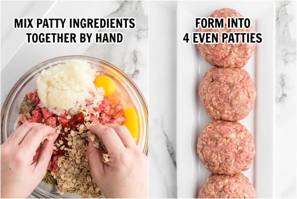 Meat mixture formed into patties. 
