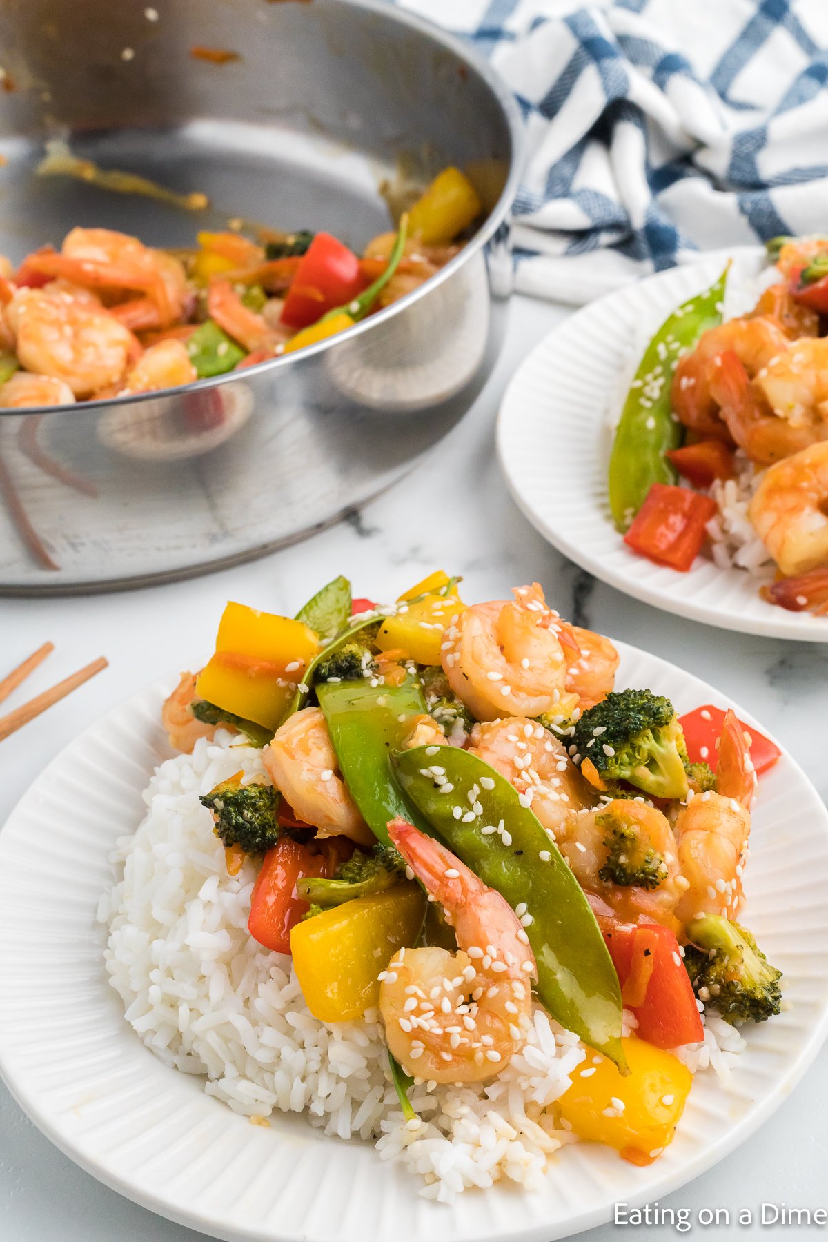 Shrimp Stir Fry with white rice