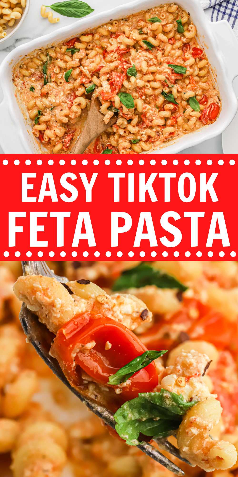 This viral Tiktok Feta Pasta is a delicious and easy recipe to make. Cherry tomatoes, pasta, and cheese are combined to make a creamy recipe. This simple baked feta pastas dish is now become a family favorite. The dish comes out creamy and full of flavor. #eatingonadime #tiktokfetapasta #viralfetapastarecipe