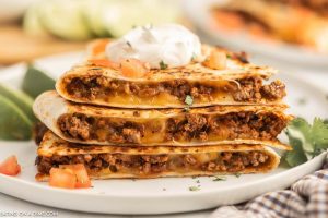 Ground Beef Quesadillas Recipe - Eating on a Dime