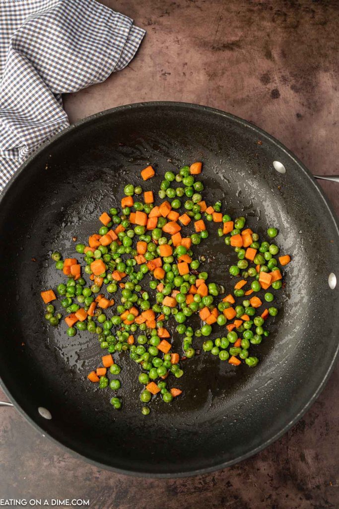 Cooking the veggies on a skillet