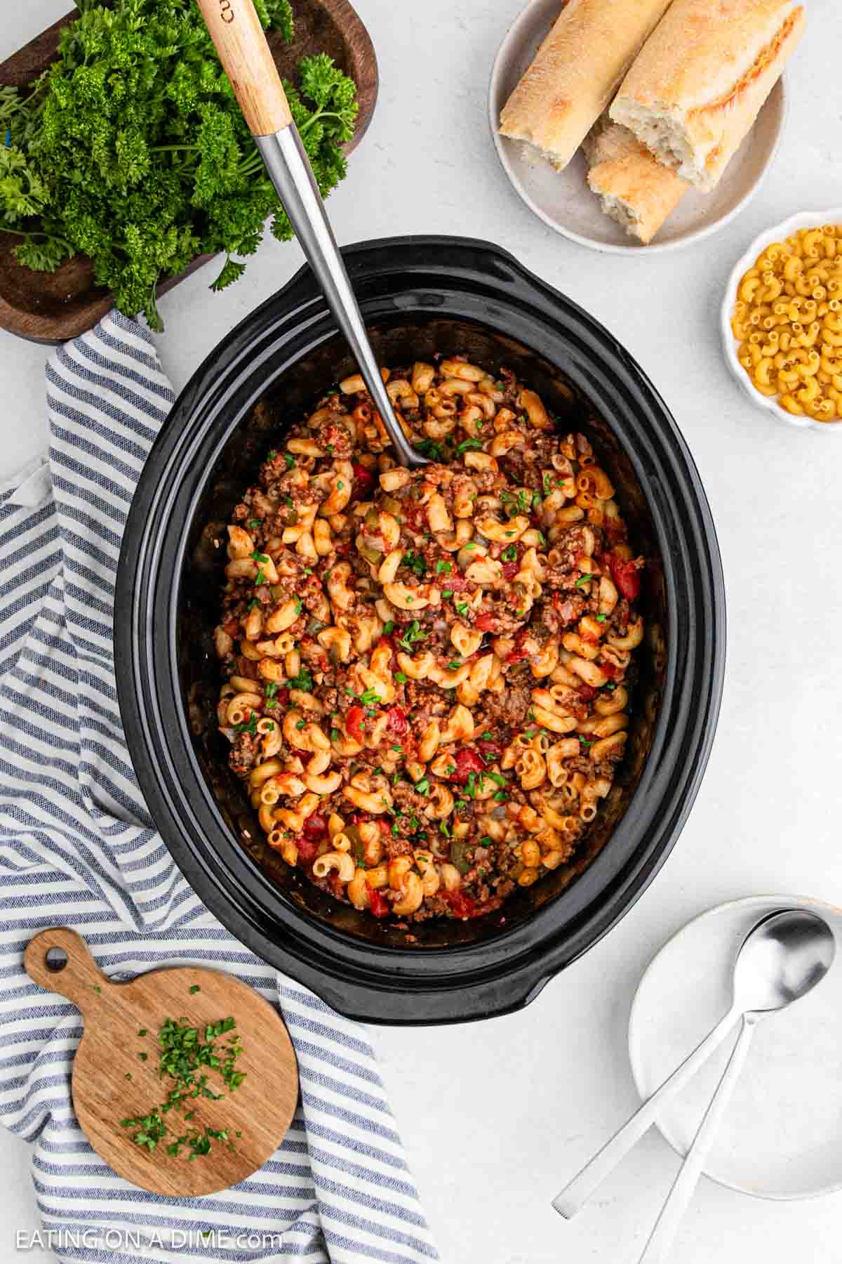 Recipe ready to serve in the crockpot.