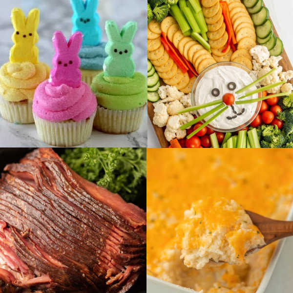 Delicious Easter Menu ideas and recipes. We have a free menu plan to help you serve the best Easter Dinner recipes and easy lunch recipes. These recipes are easy to prepare but so amazing. You will have more time to spend with your family and less time worrying about cooking. #eatingonadime #easterdinnermenu #easterlunchmenu #eastermenu