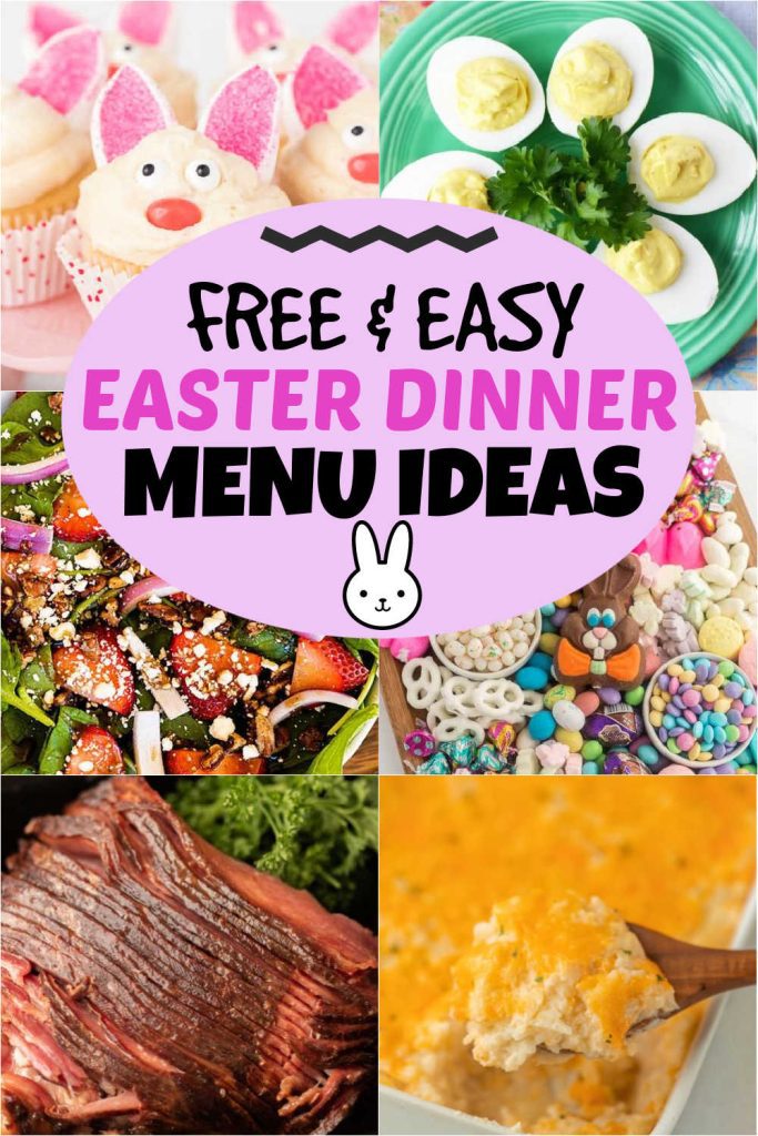 Delicious Easter Menu ideas and recipes. We have a free menu plan to help you serve the best Easter Dinner recipes and easy lunch recipes. These recipes are easy to prepare but so amazing. You will have more time to spend with your family and less time worrying about cooking. #eatingonadime #easterdinnermenu #easterlunchmenu #eastermenu