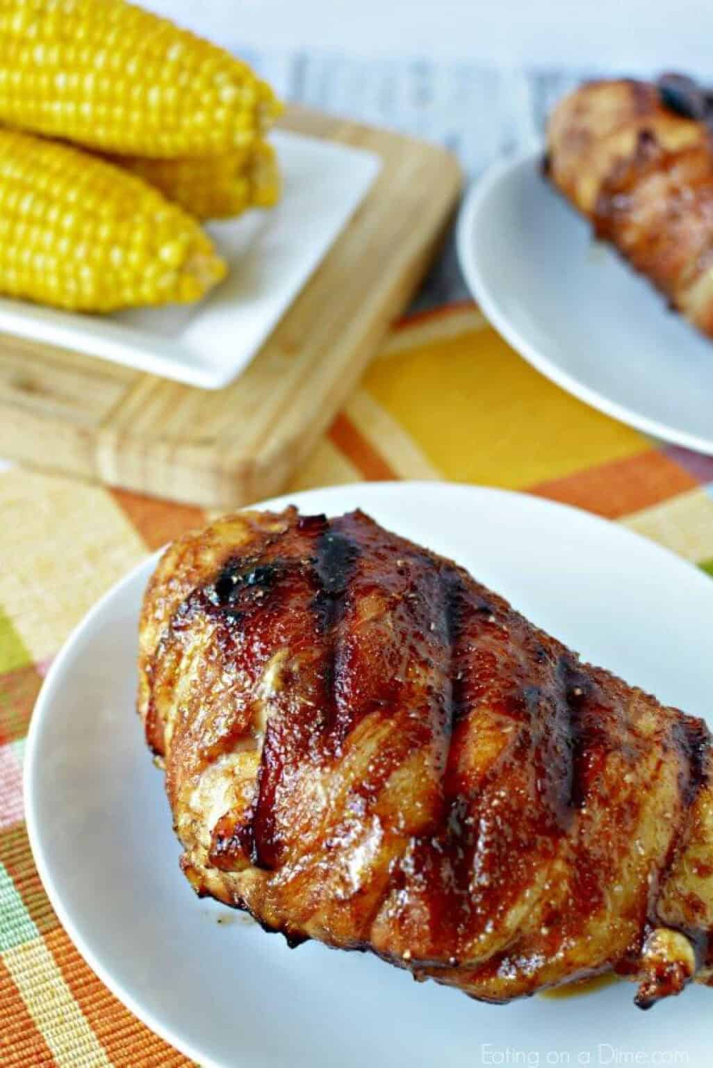 Grilled Bacon Wrapped Chicken - Eating on a Dime