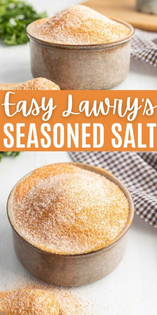 Lawry's Seasoned Salt Recipe is a popular seasoning blend with lots of uses. Learn how to make this and save money with copycat seasonings. It is a delicious blend of herbs and spices. Some of these include paprika, turmeric, onion, table salt, sugar and more. This spice blend is the perfect combination and very simple to make. #eatingonadime #lawrysseasonedsalt #copcatseasoningblend #copycatlawrysseasoning