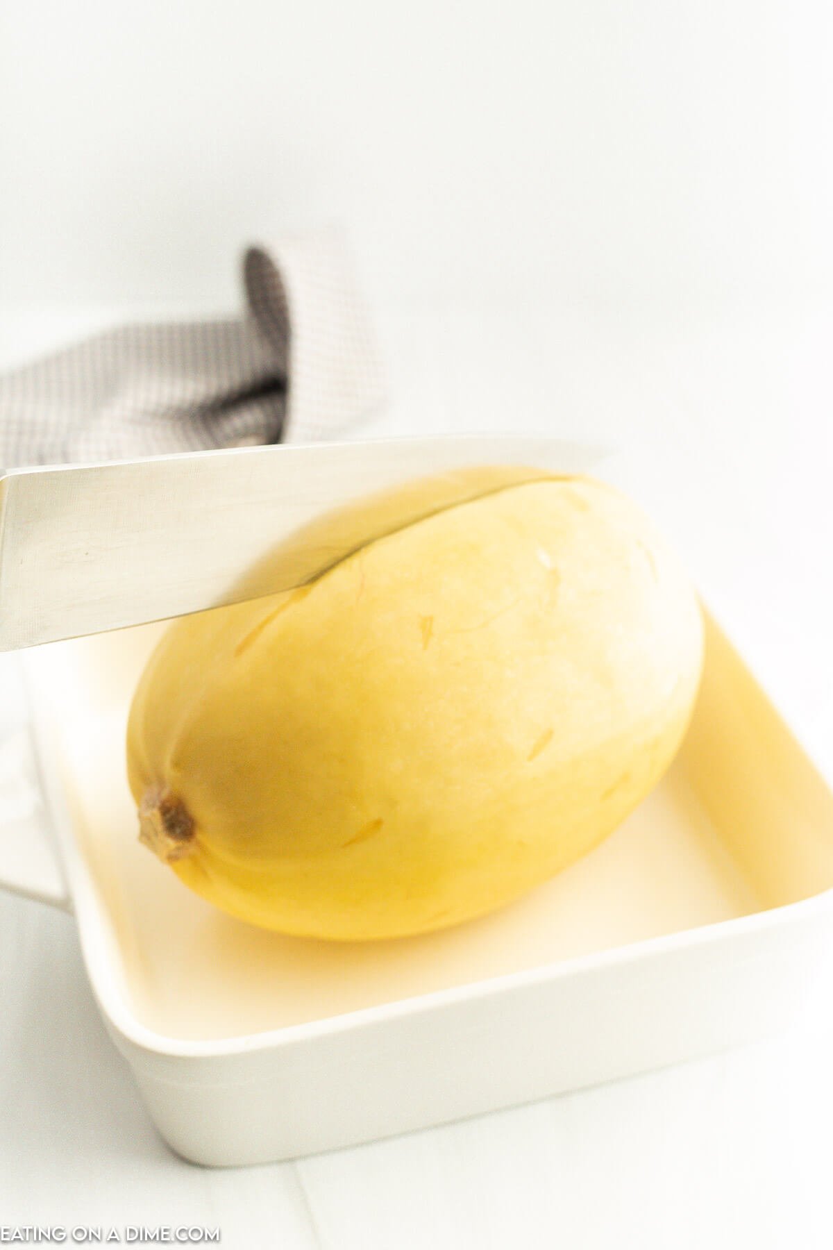 Cutting the squash