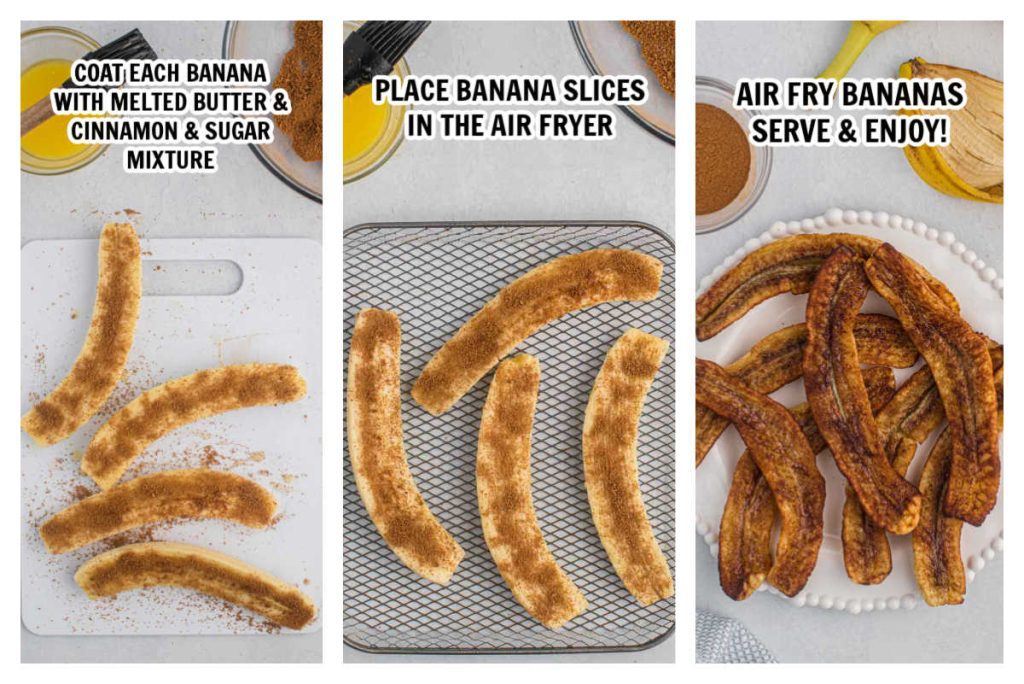 Coating the slice bananas and cooking in the air fryer