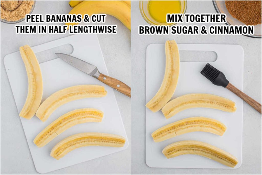 Slicing the bananas and adding the seasoning