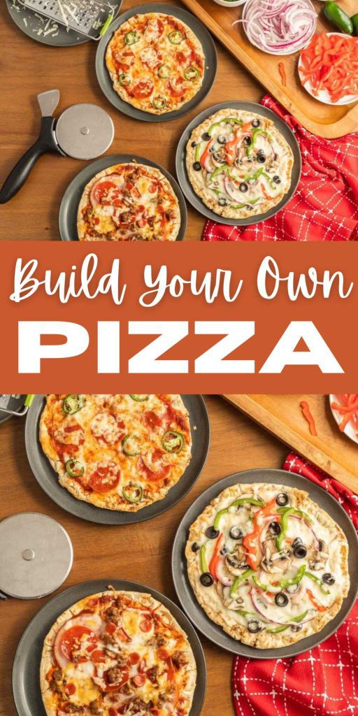 My kids love when it is Build Your Own Pizzas night. These easy and simple steps will have you and your family enjoy pizza night too. Building your own pizza makes dinner time a breeze. Your pizza bar can fit many different budget, dietary needs or what you have on hand. We love that it is perfect for a weeknight meal or when you are having a gathering. #eatingonadime #buildyourownpizza #pizzabar
