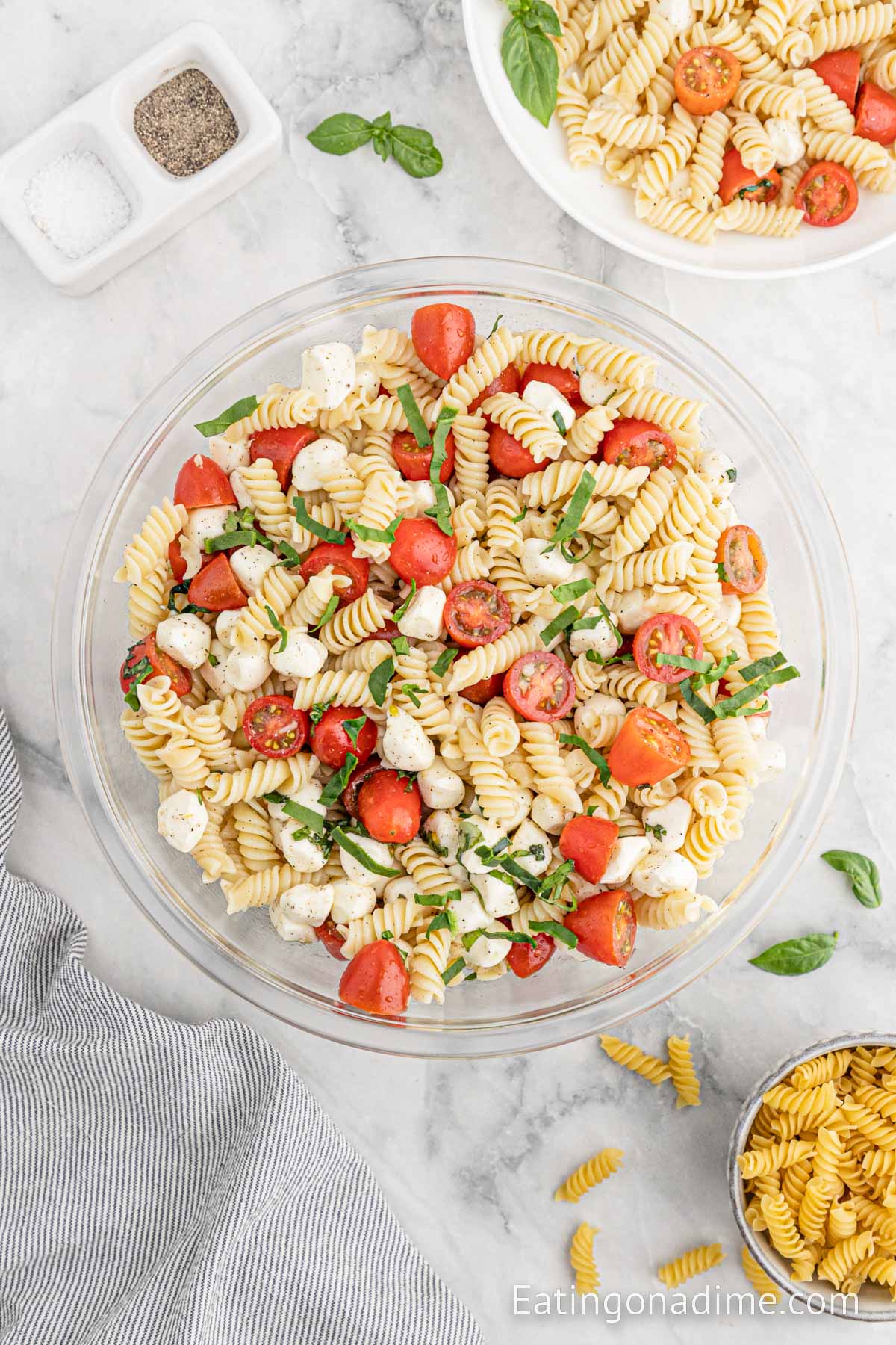 Caprese Pasta Salad in a bowl 