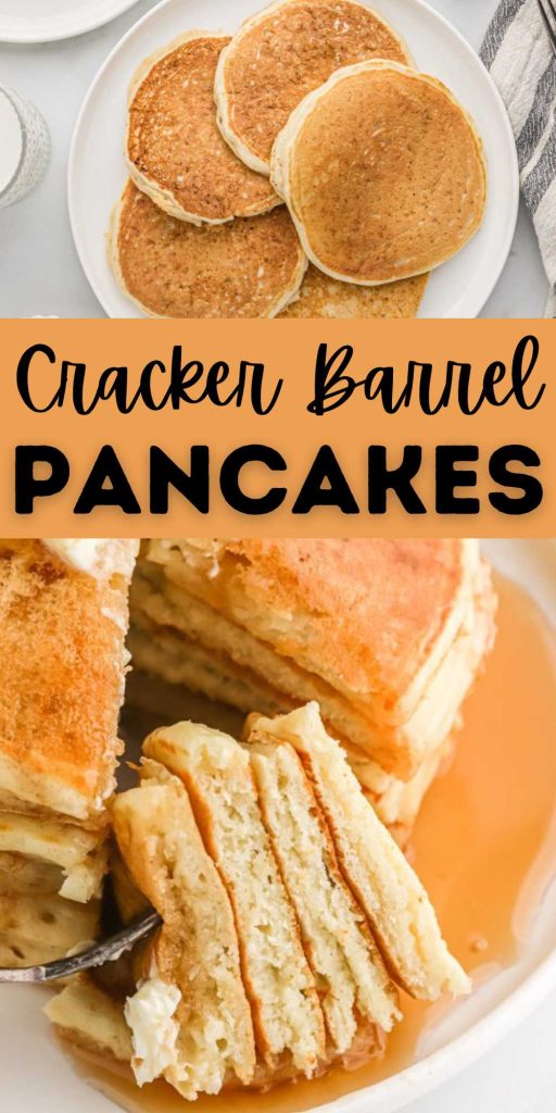 Cracker Barrel Pancakes are the best pancakes. We love that it only requires a few ingredients. Easy copycat homemade pancake recipe. This copycat pancake recipe is so delicious and easy to make. The secret ingredient is the buttermilk that is added with other ingredients. The results are the best buttermilk pancakes that only takes minutes to prepare. #eatingonadime #crackerbarrelpancakes #pancakes #crackerbarrelcopycatrecipes