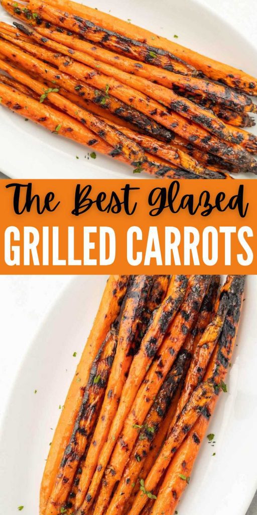 Glazed Grilled Carrots is an easy side dish cooked to perfection on the grill. It has a delicious brown sugar glaze that you will love. Glazed Carrots make an excellent side dish with numerous meals. They are fork tender and sweet. Even my kiddos that don't really care for carrots love this recipe. #eatingonadime #glazedgrilledcarrots #glazedcarrots #grilledcarrots