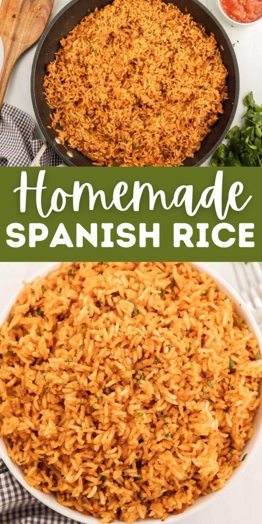 This recipe for homemade Spanish Rice tastes just like the restaurants. Easy and delicious Spanish rice recipe. The perfect side dish. This is the best Spanish rice recipe and making it from scratch allows your adjust the ingredients. #eatingonadime #homemadespanishrice #spanishrice