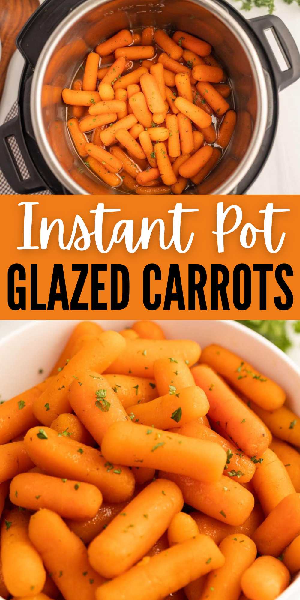 Instant Pot brown sugar carrots tastes great and quick and easy to make. The perfect side dish with many different recipes. We love the brown sugar glaze as it adds just the right amount of sweetness to the carrots. Brown sugar carrots instant pot recipe is budget friendly and are a family favorite. #eatingonadime #instantpotglazedcarrots #pressurecooker #sidedish