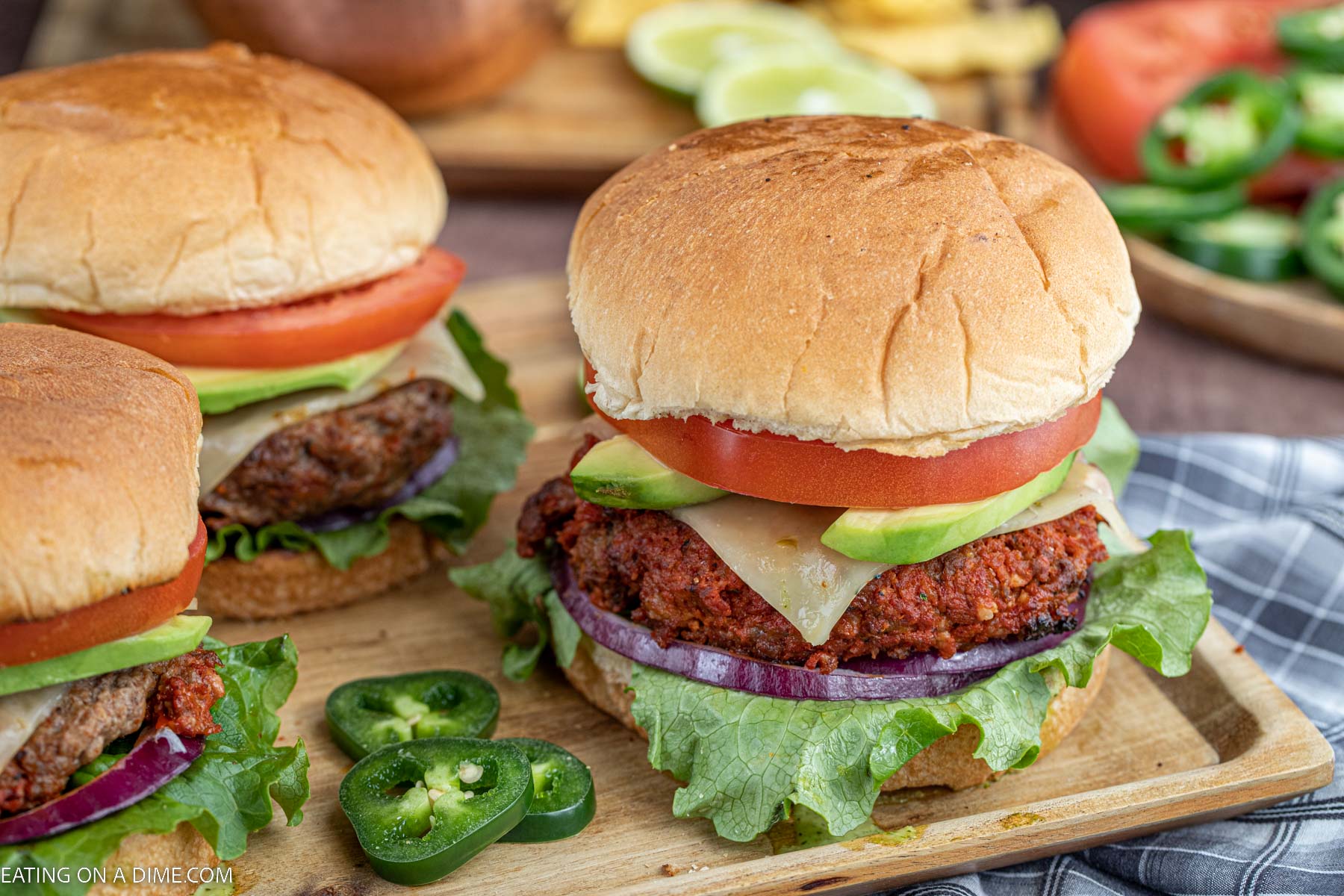 Chorizo Burger with toppings. 