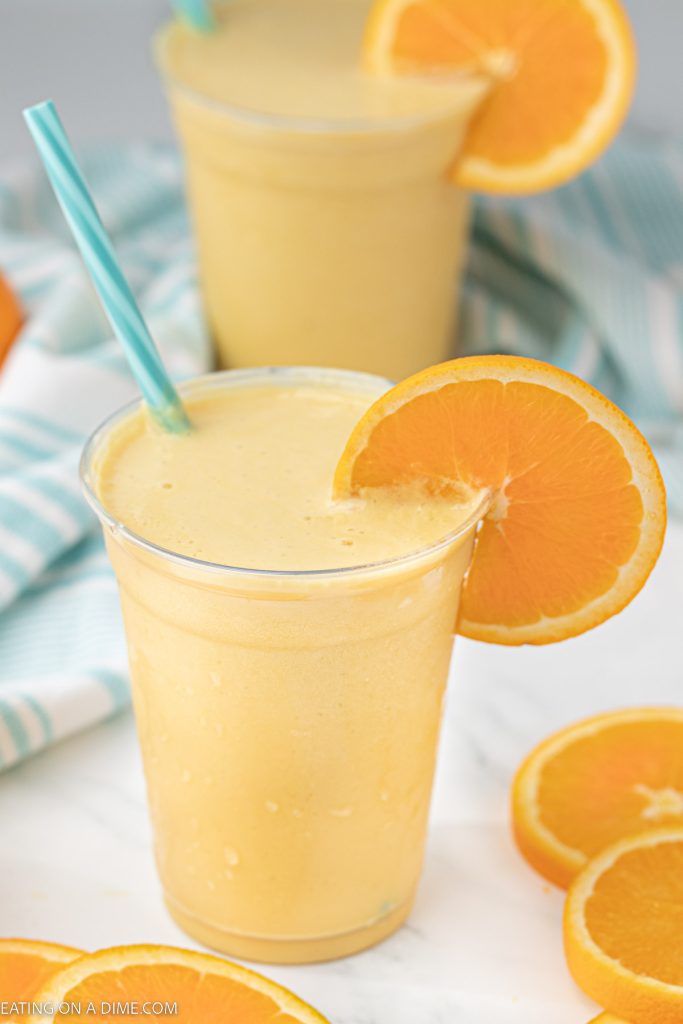 Orange Julius Drink with slice oranges