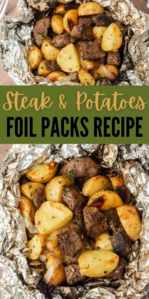 Steak and Potato Foil Pack has perfectly seasoned steak and potatoes. It is a delicious dinner and so tender. It takes just minutes to cook. The flavor of the meat and potatoes is so delicious. The seasoning blend and grill flavor combine for a tasty meal. #eatingonadime #steakandpotatofoilpacks #foilpackdinners