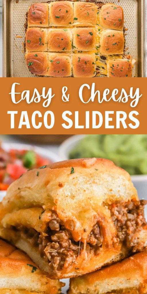 Change up your Taco Tuesday menu and make these Taco Sliders. These sliders are loaded with taco meat, cheese and baked in Hawaiian Rolls. This Taco Sliders are a crowd favorite. Hawaiian Rolls are stuffed with taco meat, seasoning, and cheese to make the ultimate party food. The are baked to perfection with a crispy texture and cheesy, meaty center. #eatingonadime #tacosliders #partyfood #appetizer