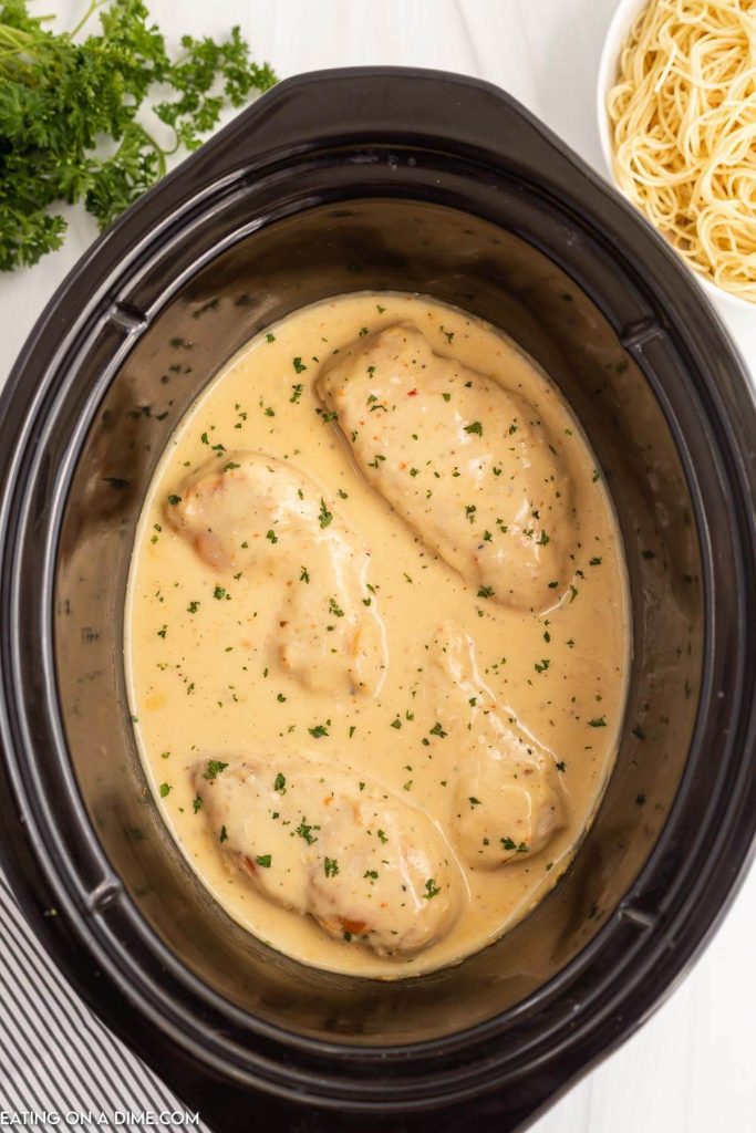 Angel chicken in the slow cooker