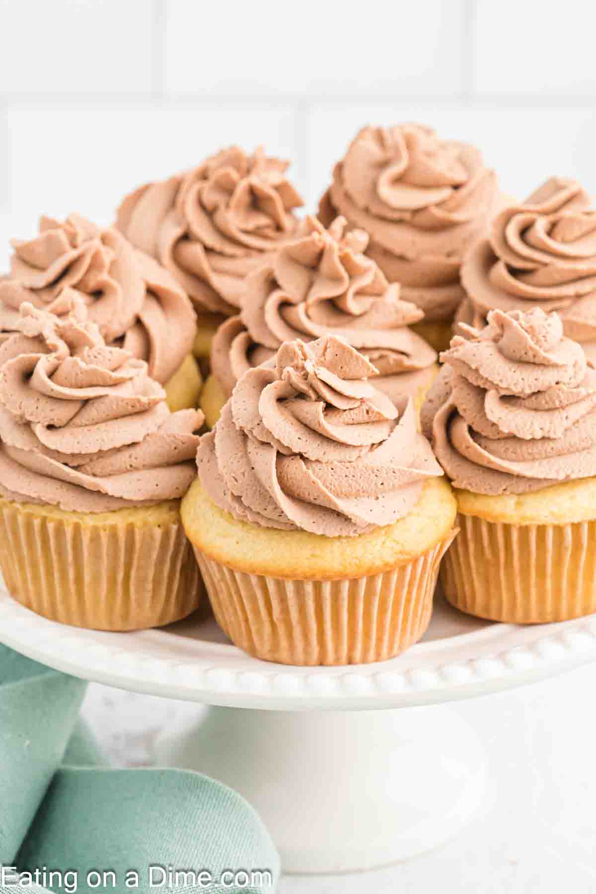 Cupcakes frosted with nutella frosting
