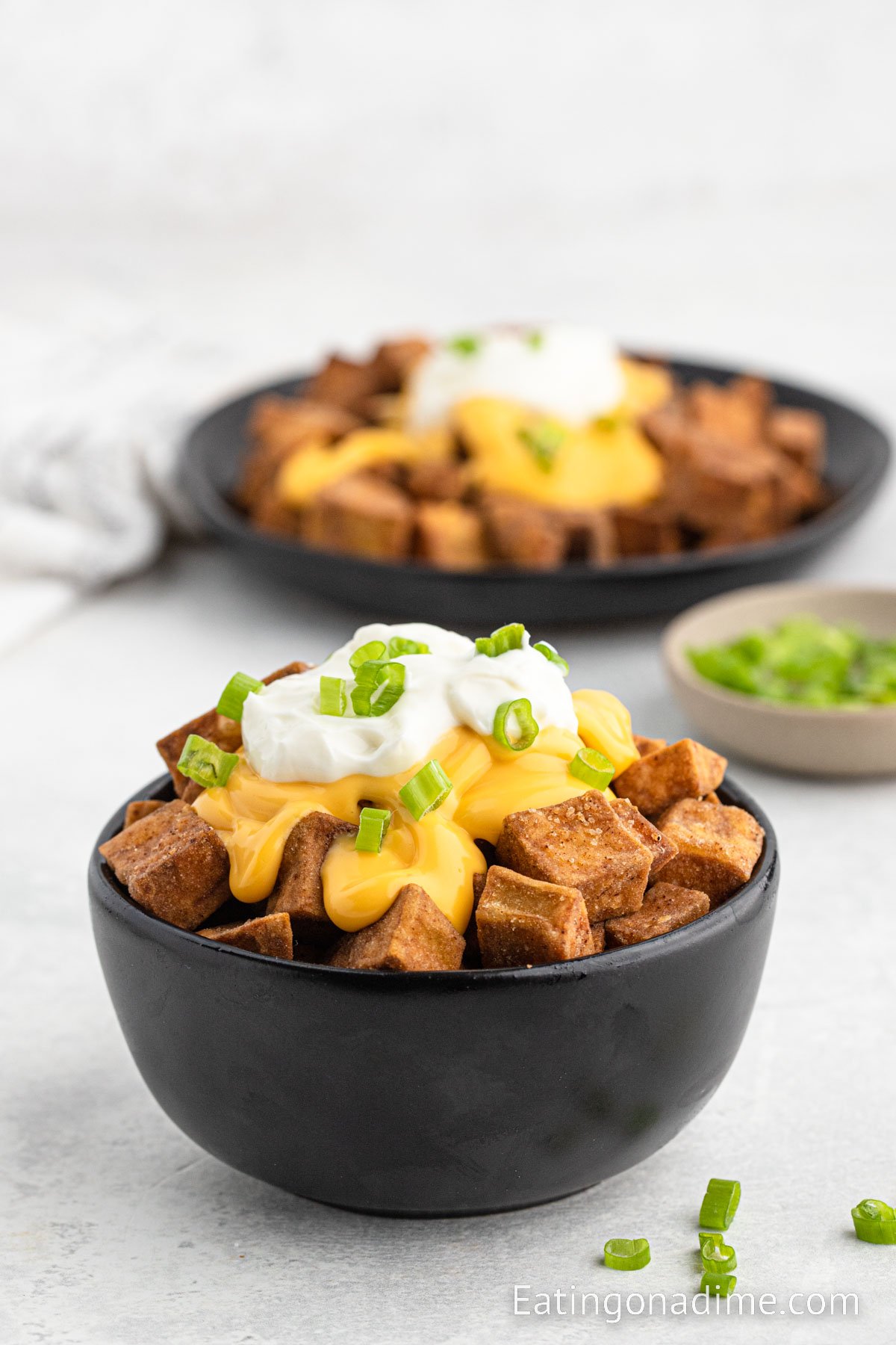 Bowl of cheesy fiesta potatoes