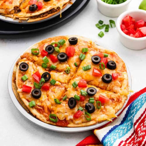 Taco Bell Mexican Pizza on a plate.