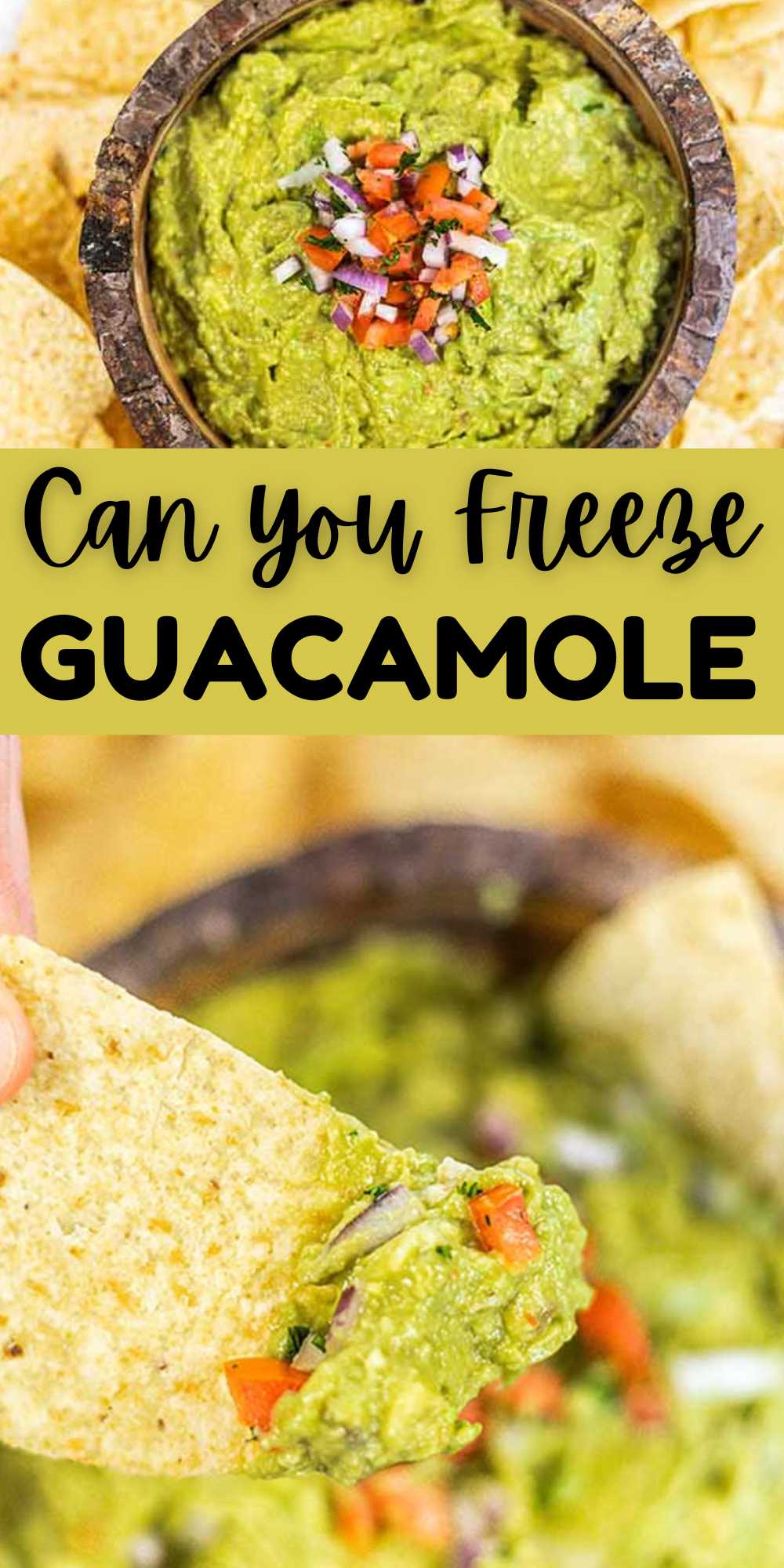 If you have wondered Can you Freeze Guacamole these tips will help. We will show how to properly store and freeze your favorite dip. If you have leftover guacamole and wondered if you can freeze it, then these tips and tricks will help. #eatingonadime #canyoufreezeguacamole #guacamole #freezingguacamole