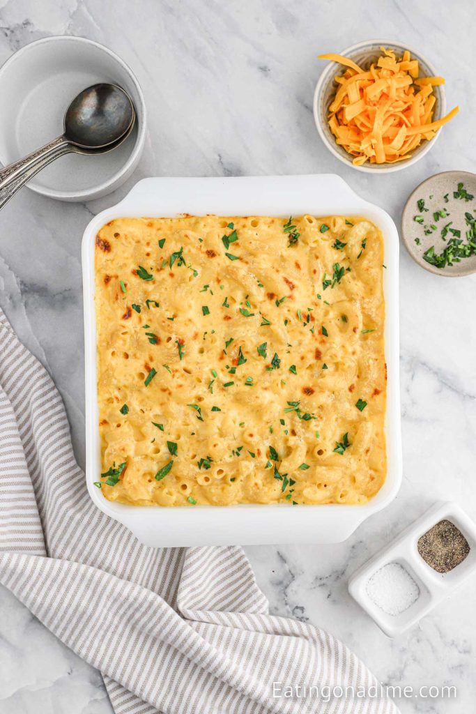 Mac and Cheese in a baking dish