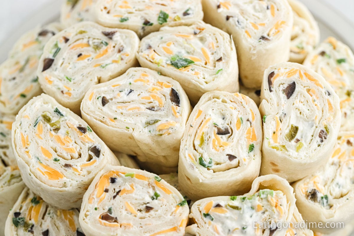 Cream Cheese Tortilla Roll Ups on a plate