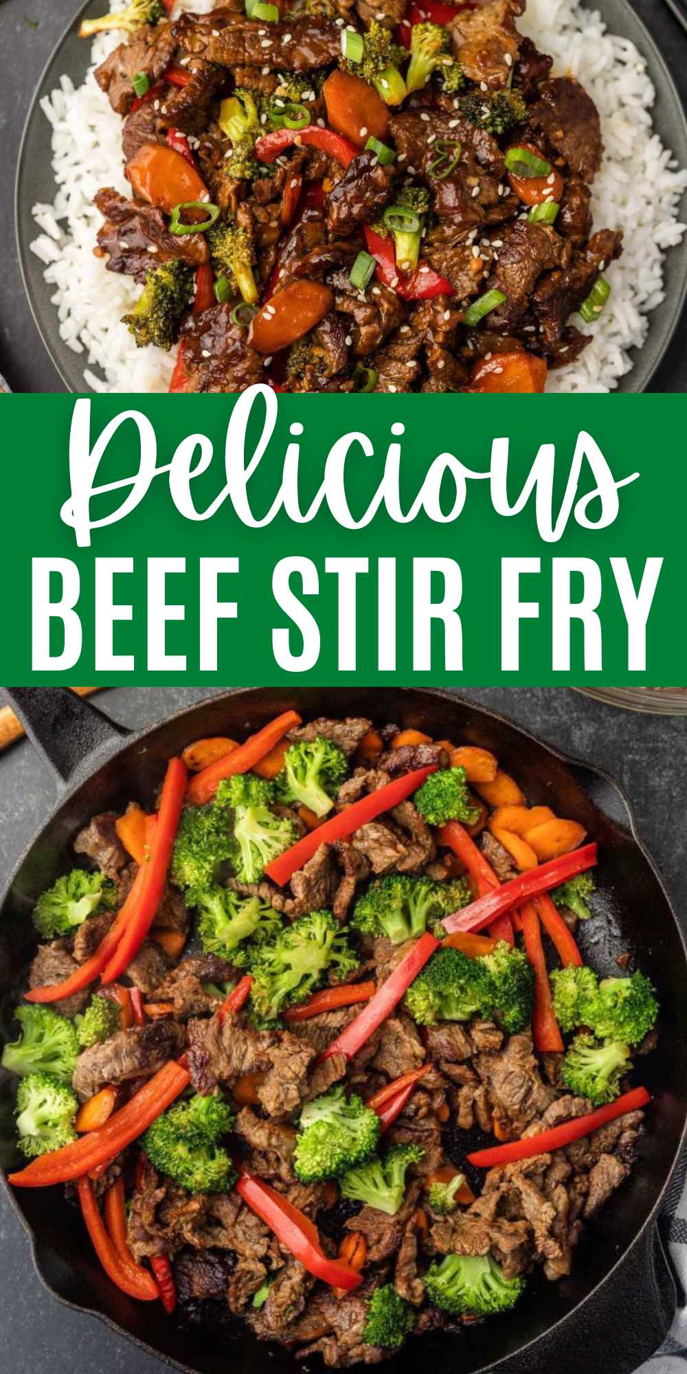 Skip take out and make this easy Beef Stir Fry Recipe. In just minutes, this meal with flavorful veggies and beef will be ready to enjoy. You can serve this straight from the skillet or add a side of white rice. This beef stir fry recipe is the perfect weeknight dinner. #eatingonadime #easybeefstirfryrecipe #beefstirfry
