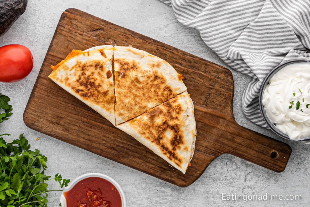 Easy Chicken Quesadilla Recipe - Eating on a Dime