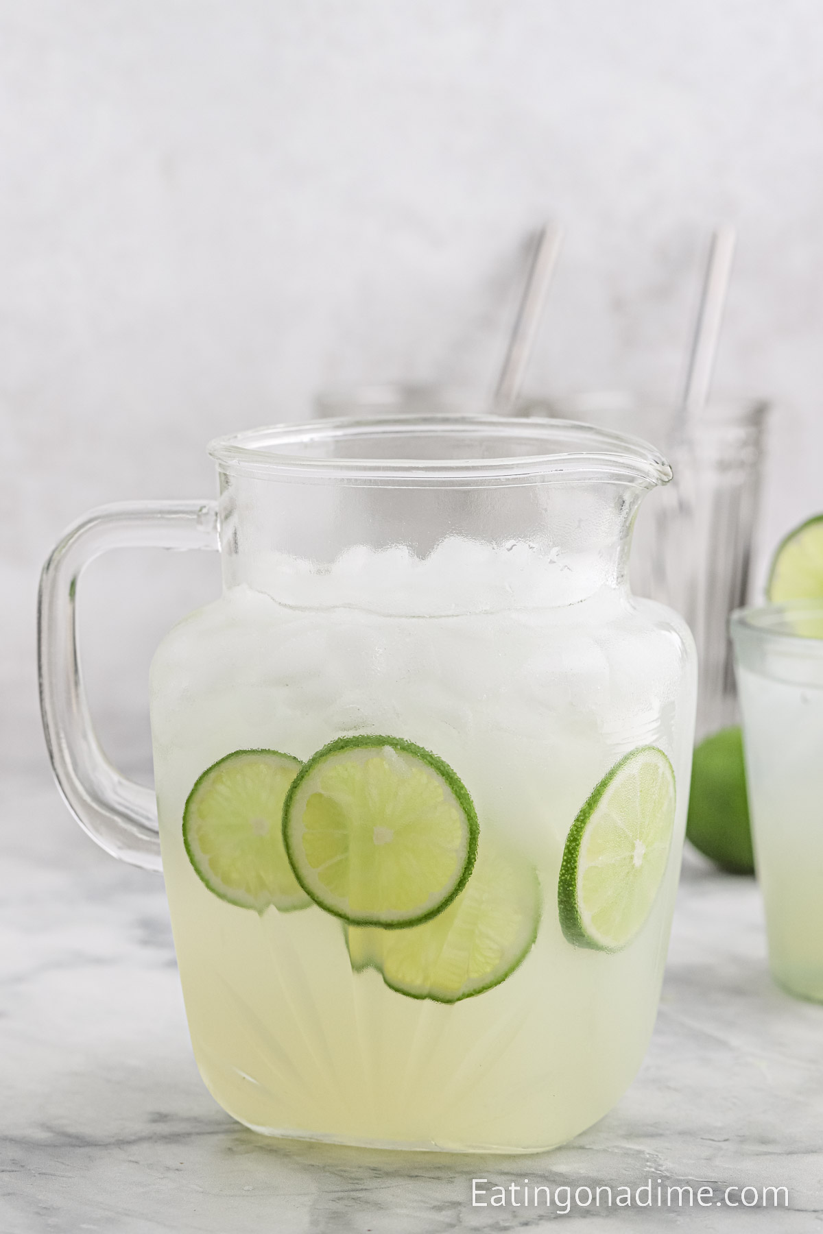 Homemade Limeade in a large pitcher
