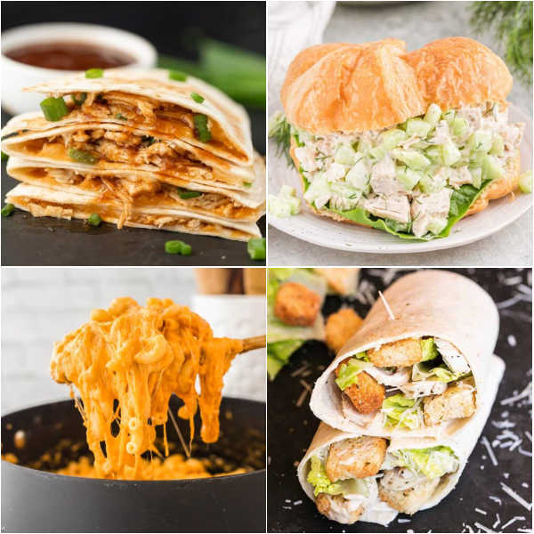 If you have Leftover Rotisserie Chicken use it to make one of these easy and delicious recipes. Turn your rotisserie chicken into a new meal. These easy leftover rotisserie chicken recipes are quick and easy. I can get dinner on the table fast since we are so busy during the week. Simple ingredients that are delicious and always a crowd favorite. #eatingonadime #leftoverrotisseriechickenrecipe #rotisseriechickenrecipes