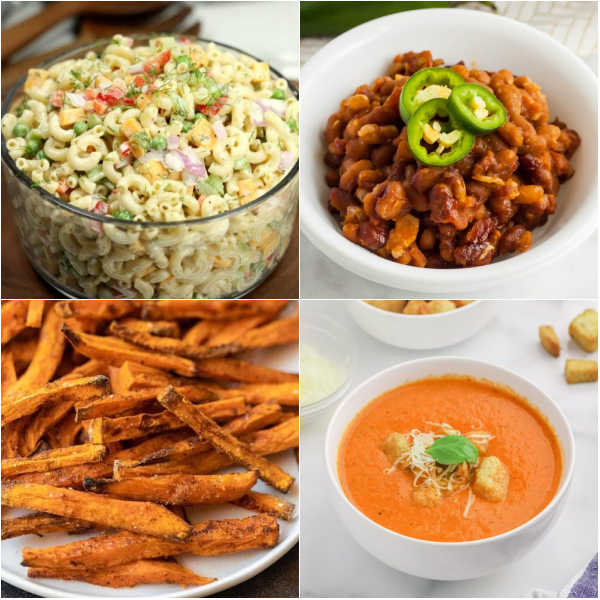 Choose one of these easy 35 Side Dishes for Sandwiches to complete your meal. From soup, salad, and French fries these are our top sides. You can easily choose healthy sides for sandwiches or grab a bag of chips. #eatingonadime #bestsidesforsandwiches #sidesforsandwiches