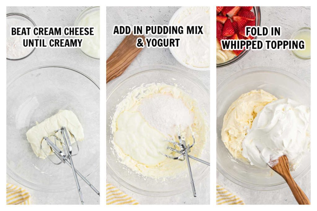 Mixing the cheesecake filling together